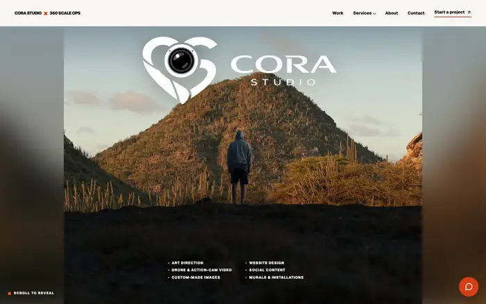 Homepage of Cora Studio × 360 Scale Ops